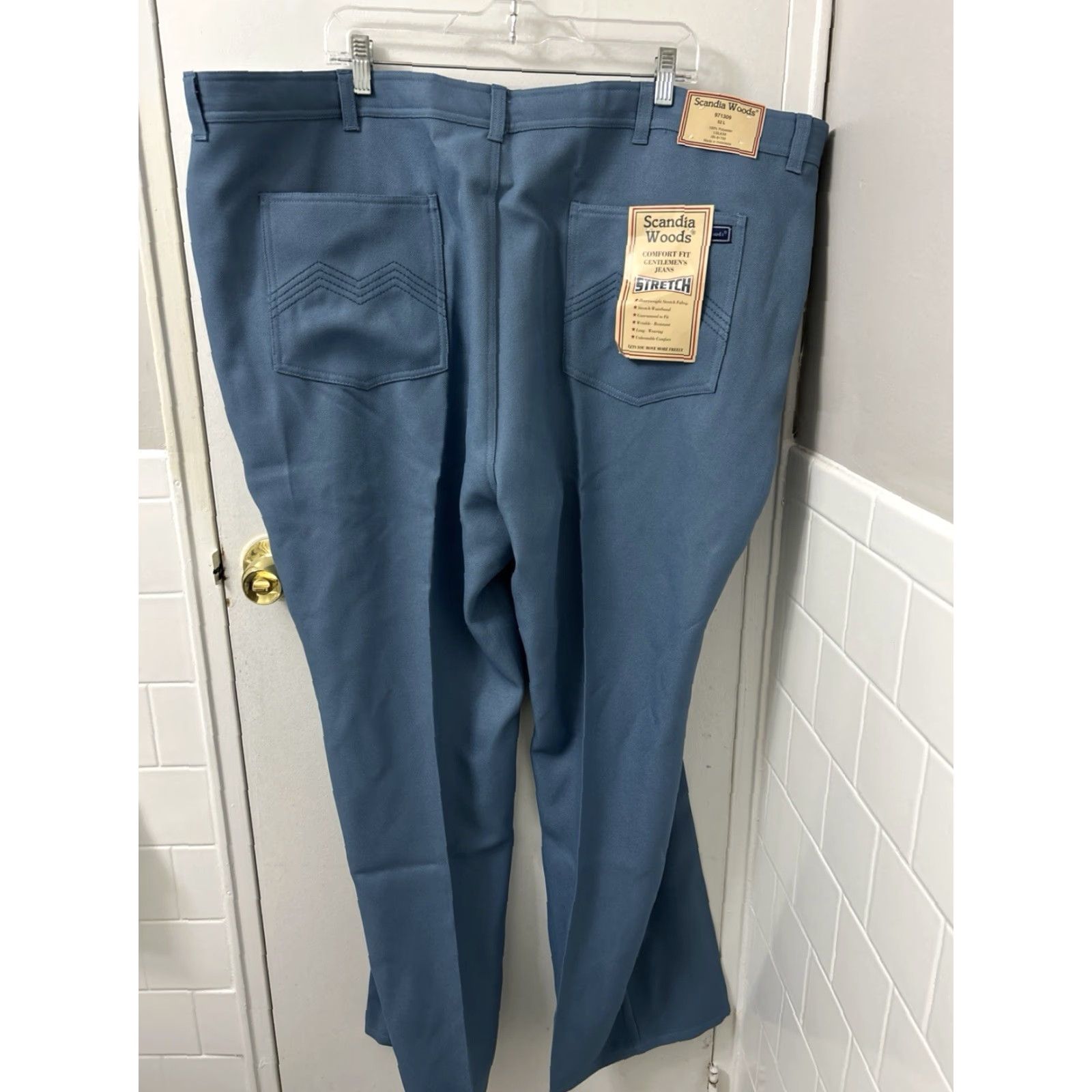 Vintage Scandia Woods Jeans Mens 52x33 Blue Comfort Fit Heavyweight Stretch Zipper Button Denim Pockets Logo YKK Size US 36 / EU 52 - 5 Thumbnail