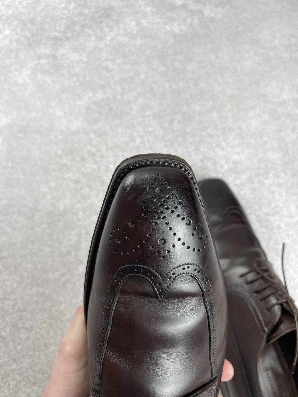 Santoni Santoni Brogue Brown Leather Men’s Shoes Size US 9.5 Size US 9.5 / EU 42-43 - 11 Thumbnail