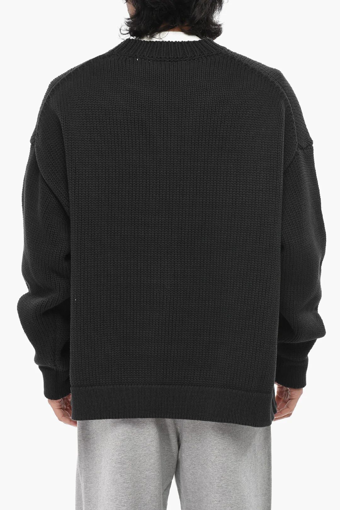 Off-White og1mm0526 Cotton Blend Crewneck Sweater in Black Size US L / EU 52-54 / 3 - 2 Thumbnail