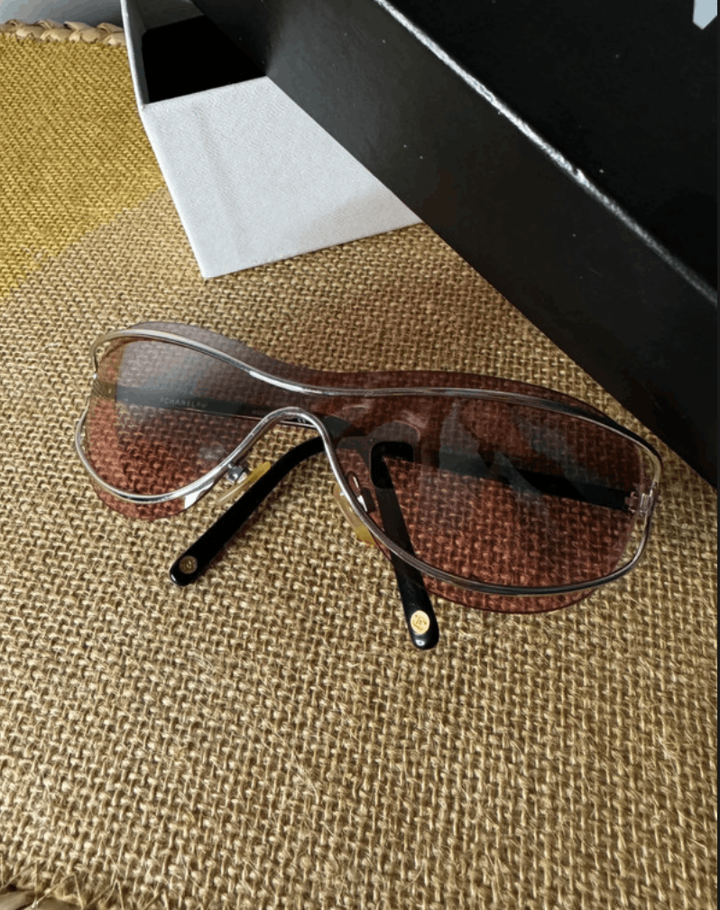 Chanel × Vintage CHANEL SUNGLASSES 4028 LOGO ICONIC 4017 Mask Size ONE SIZE - 3 Thumbnail