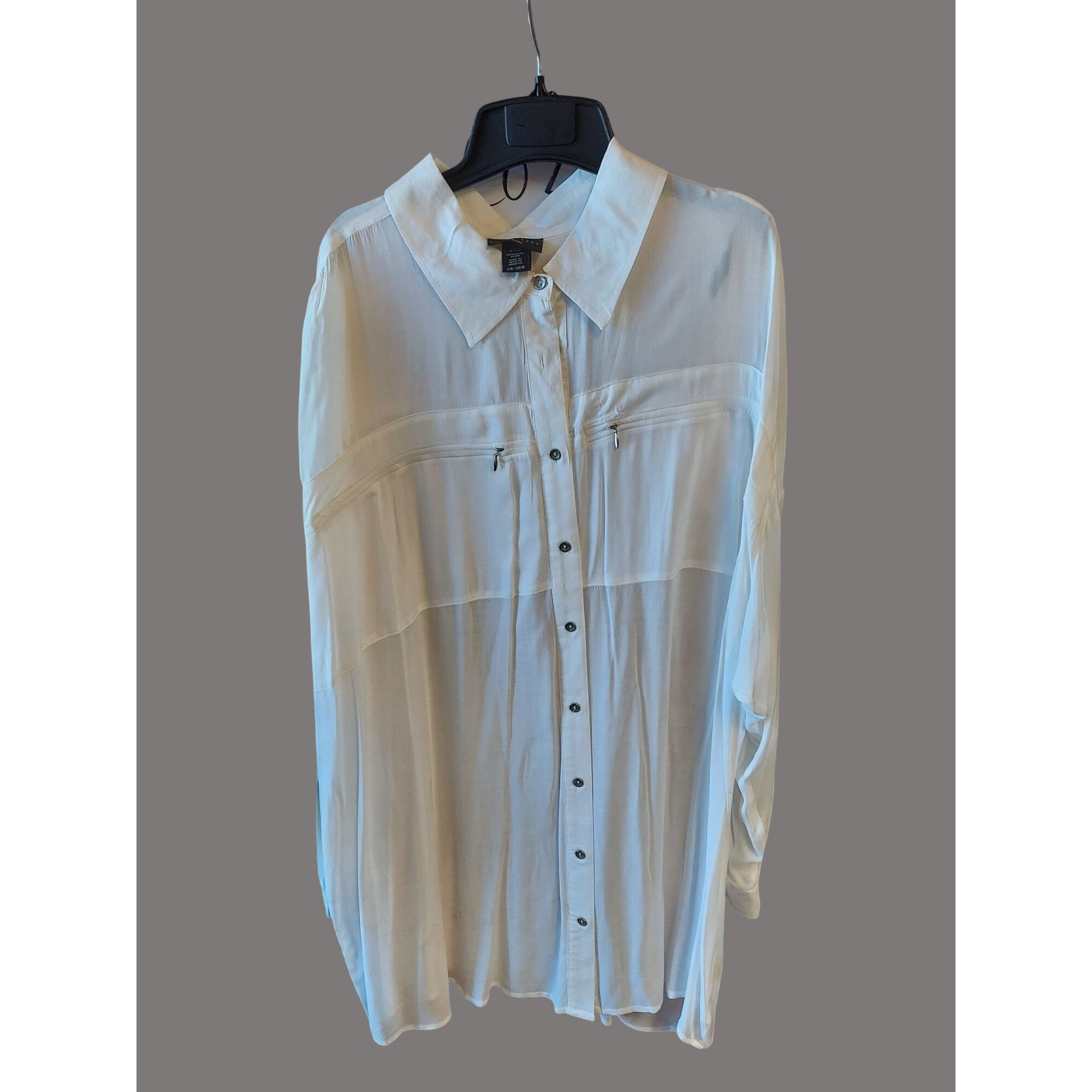 Other Set Of 3 Plus Size 4X Womens Button-Down Shirts Q02 T Size 4XL / US 24-26 - 5 Thumbnail