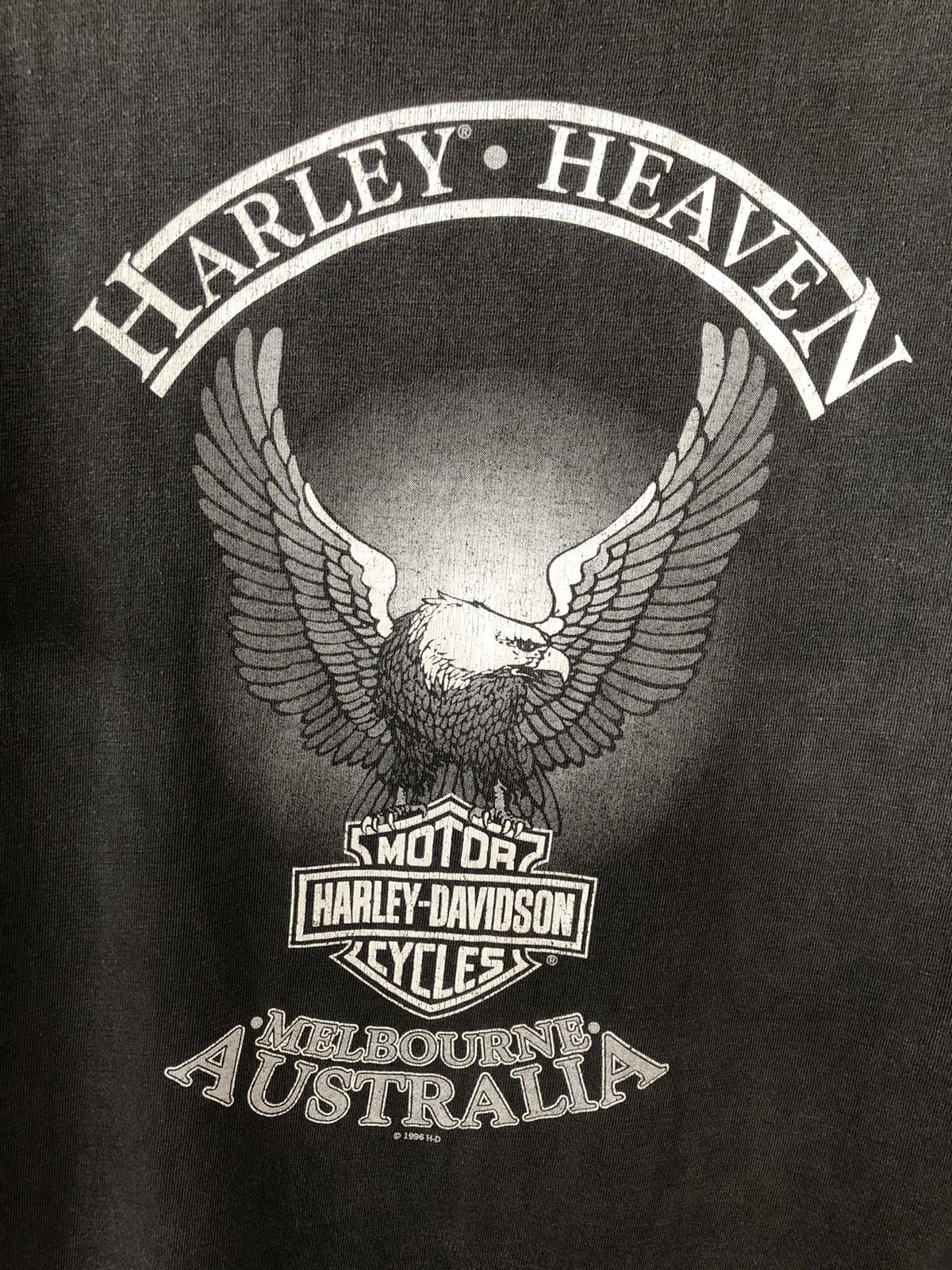 Harley Davidson × Vintage Vintage 90s HARLEY DAVIDSON Eagle Faded Tee Size US XL / EU 56 / 4 - 3 Thumbnail