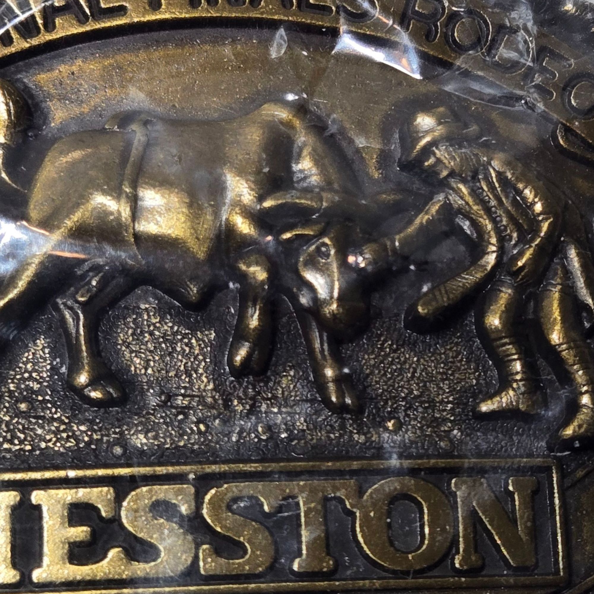 Other 1981 Finals Rodeo Belt Buckle Hesston NOS Bull Rider Clown N Size ONE SIZE - 3 Thumbnail