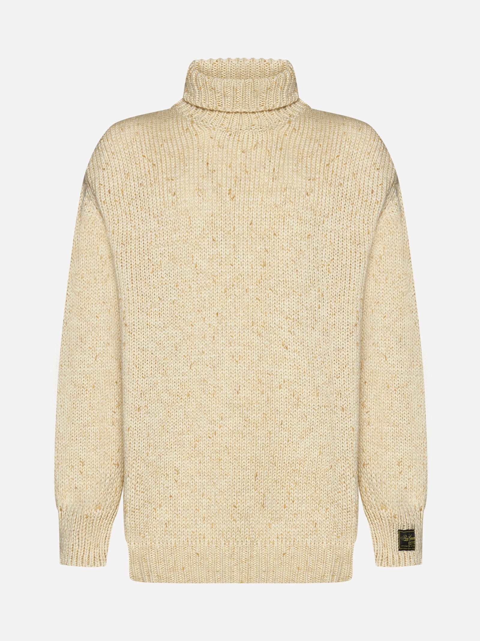 Raf Simons o1y0325 Logo Turtleneck Sweater in Beige Size US XS / EU 42 / 0 - 1 Thumbnail