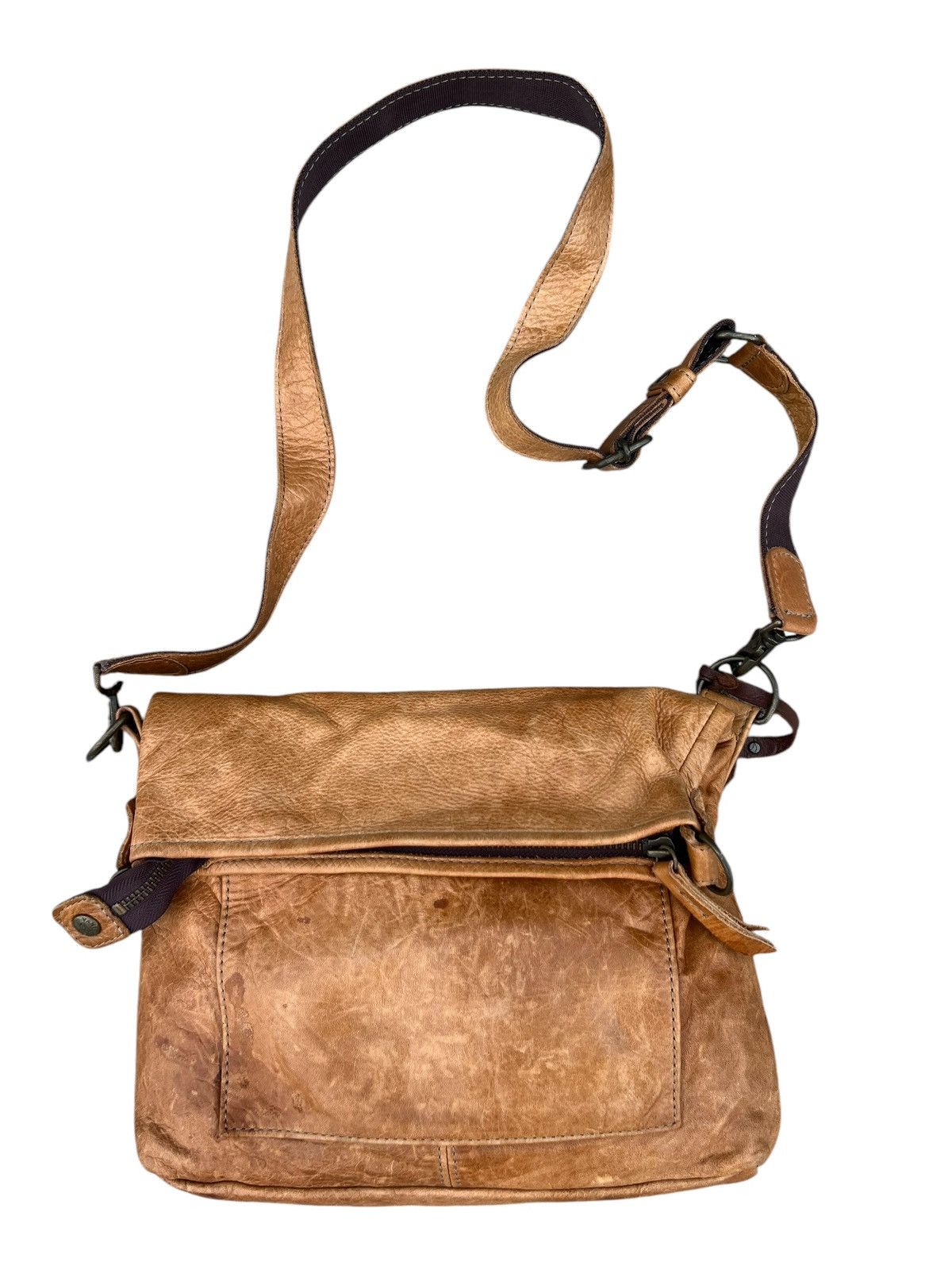 Leather Vintage Vanity Bash Japan Distressed Patina Leather Bag Size ONE SIZE - 7 Thumbnail