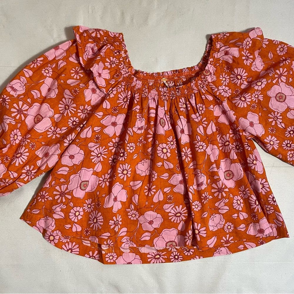 Free People NWT New $98 Free People Miss Daisy Printed Cotton Top Size Size XS / US 0-2 / IT 36-38 - 5 Thumbnail