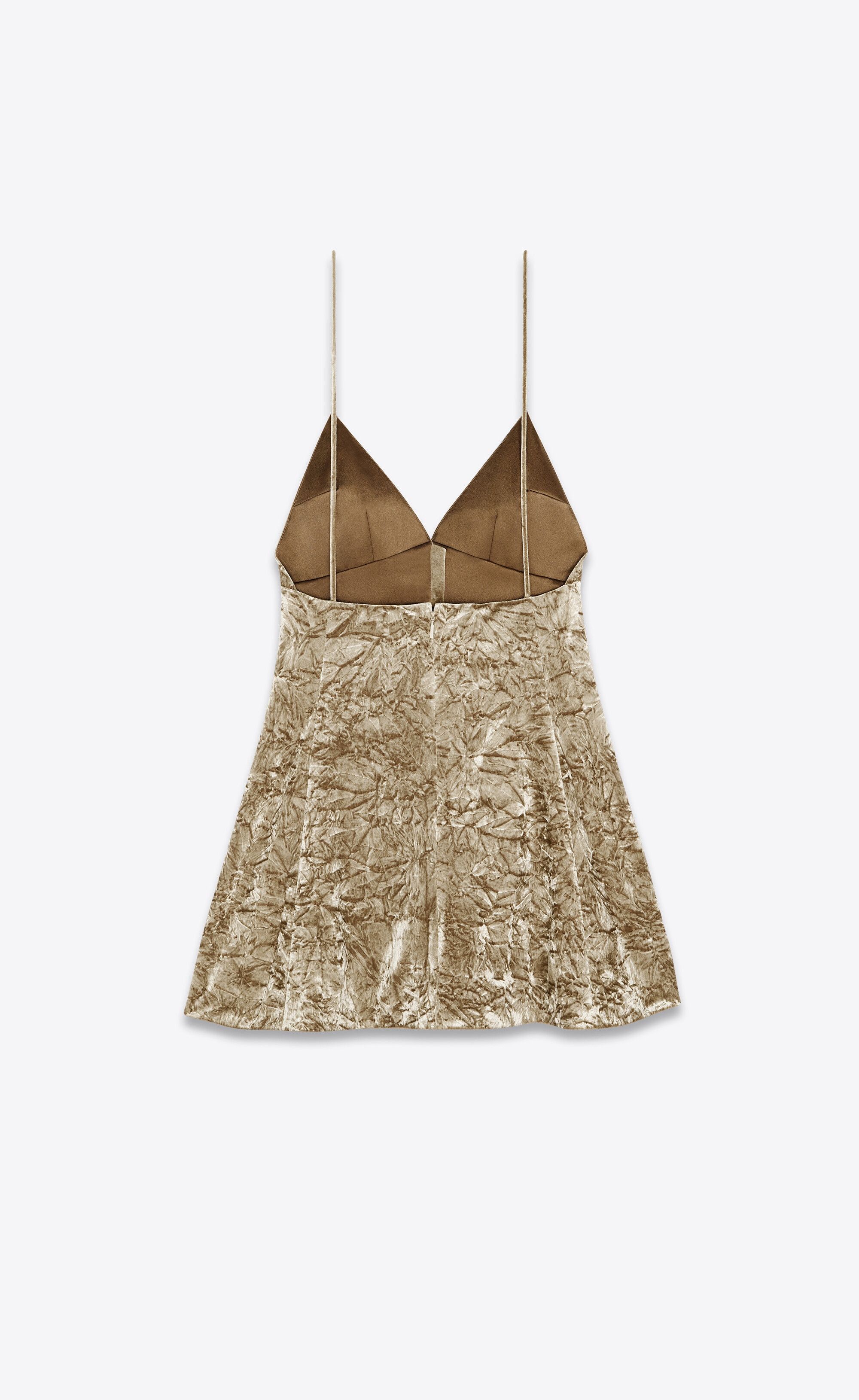 Saint Laurent Paris o1tp1o1224 Dress In Velvet in Beige Size XL / US 12-14 / IT 48-50 - 2 Thumbnail