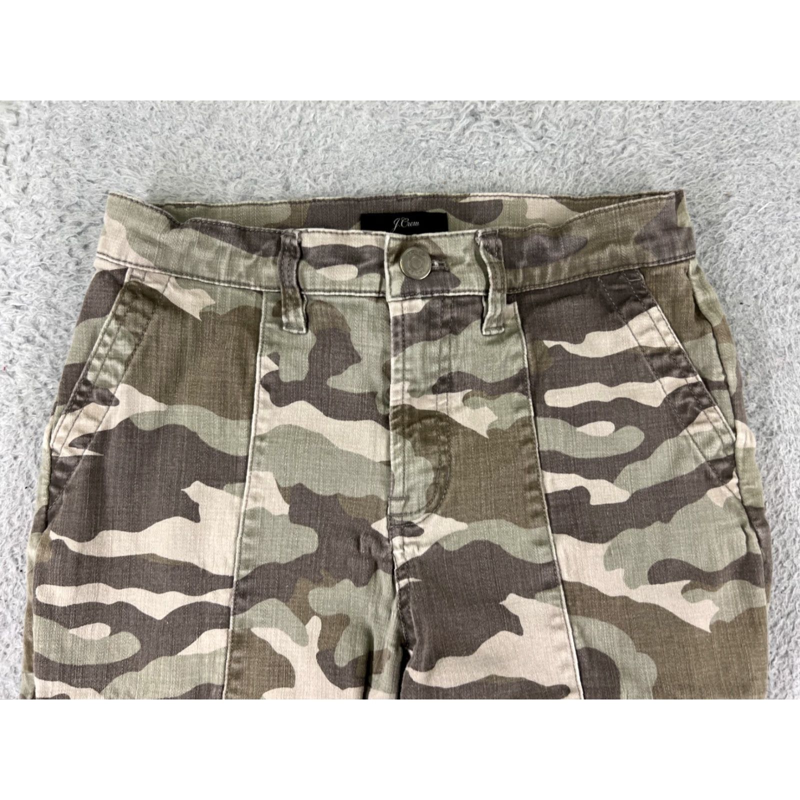 J.Crew J.Crew Women's Cargo Pants Size 24 Beige Cotton Blend Low Rise Straight Fit Casual Size 42" / US 20 - 7 Thumbnail