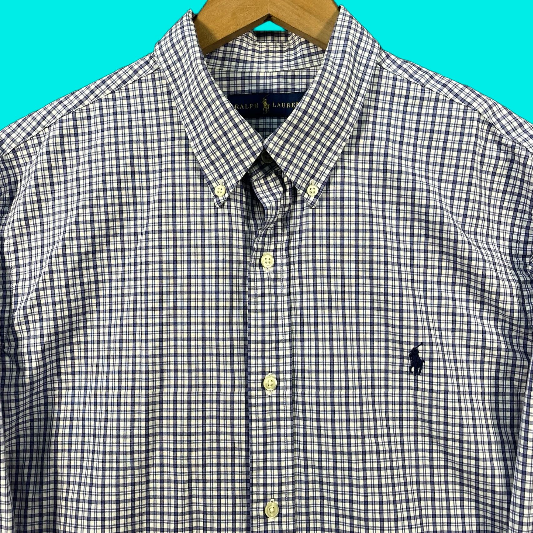 Polo Ralph Lauren Polo Ralph Lauren Plaid Classic Flannel Button-Up Shirt XL Long Sleeve Pony Blue Size US XL / EU 56 / 4 - 1 Thumbnail