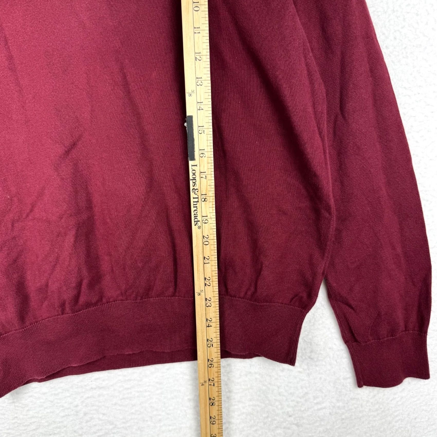 Polo Ralph Lauren Polo Ralph Lauren Sweater Pullover V-Neck Long Sleeve Red Maroon Cotton Knit Regular Men L Adult Mens Size US L / EU 52-54 / 3 - 6 Thumbnail