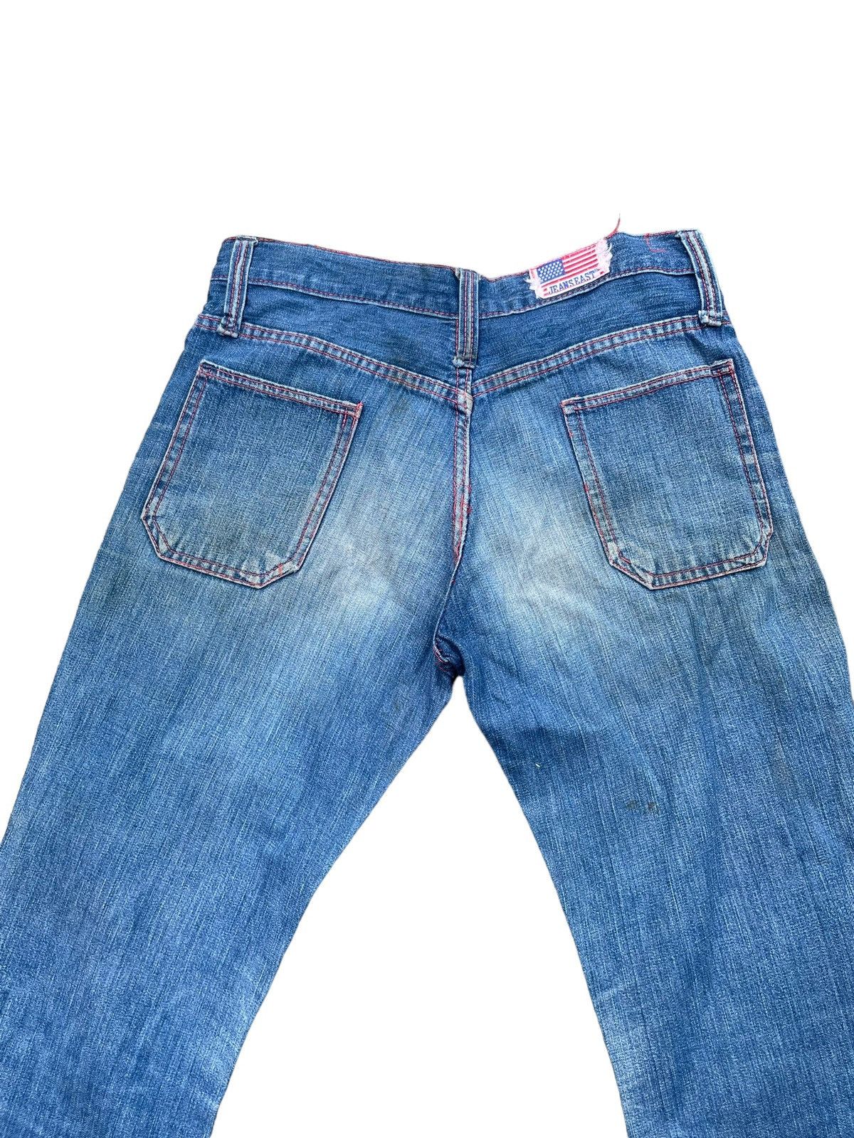 Japanese Brand Vintage Flare Jeans East Faded Denim Size 29" - 11 Thumbnail