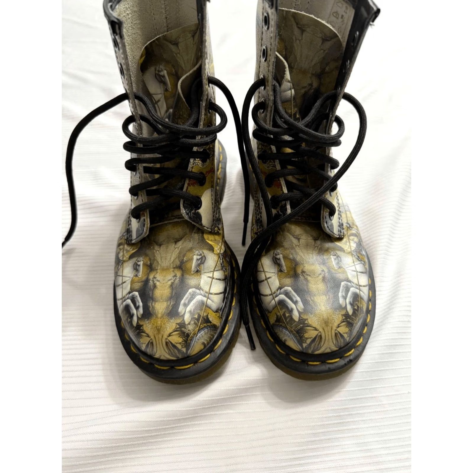 Dr. Martens Dr Martens 1460 Boots Adult Size 6 George & The Dragon Museum Artist Combat Leather Womens Size US 6 / IT 36 - 2 Thumbnail