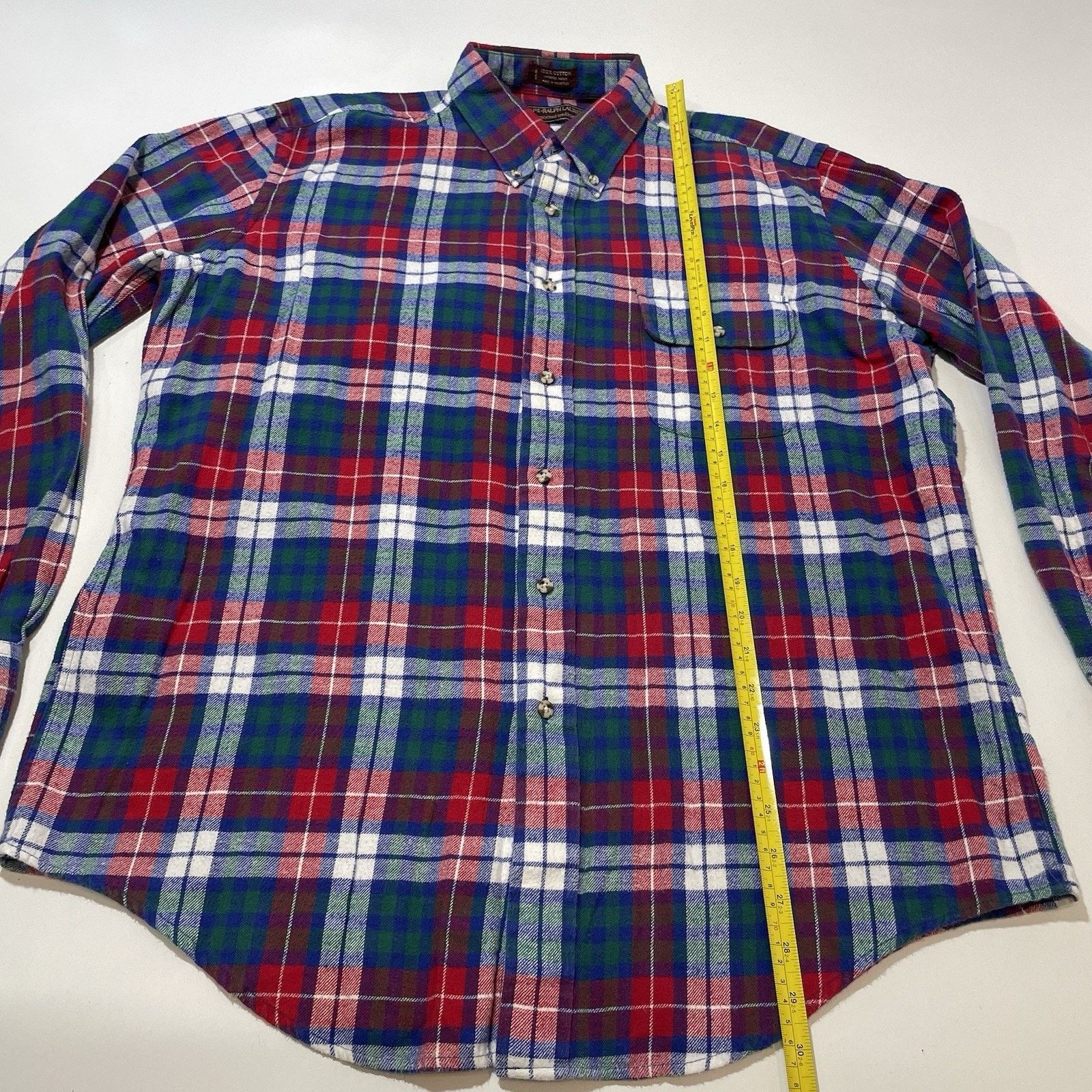 Polo Ralph Lauren VTG 90’s Chaps Ralph Lauren Flannel Shirt Plaid Red Blue Lg Size US L / EU 52-54 / 3 - 4 Thumbnail