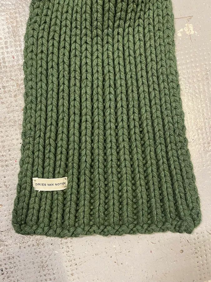 Dries Van Noten Dries Van Noten Forest Green Waffled Wool Premium Scarf Size ONE SIZE - 5 Thumbnail