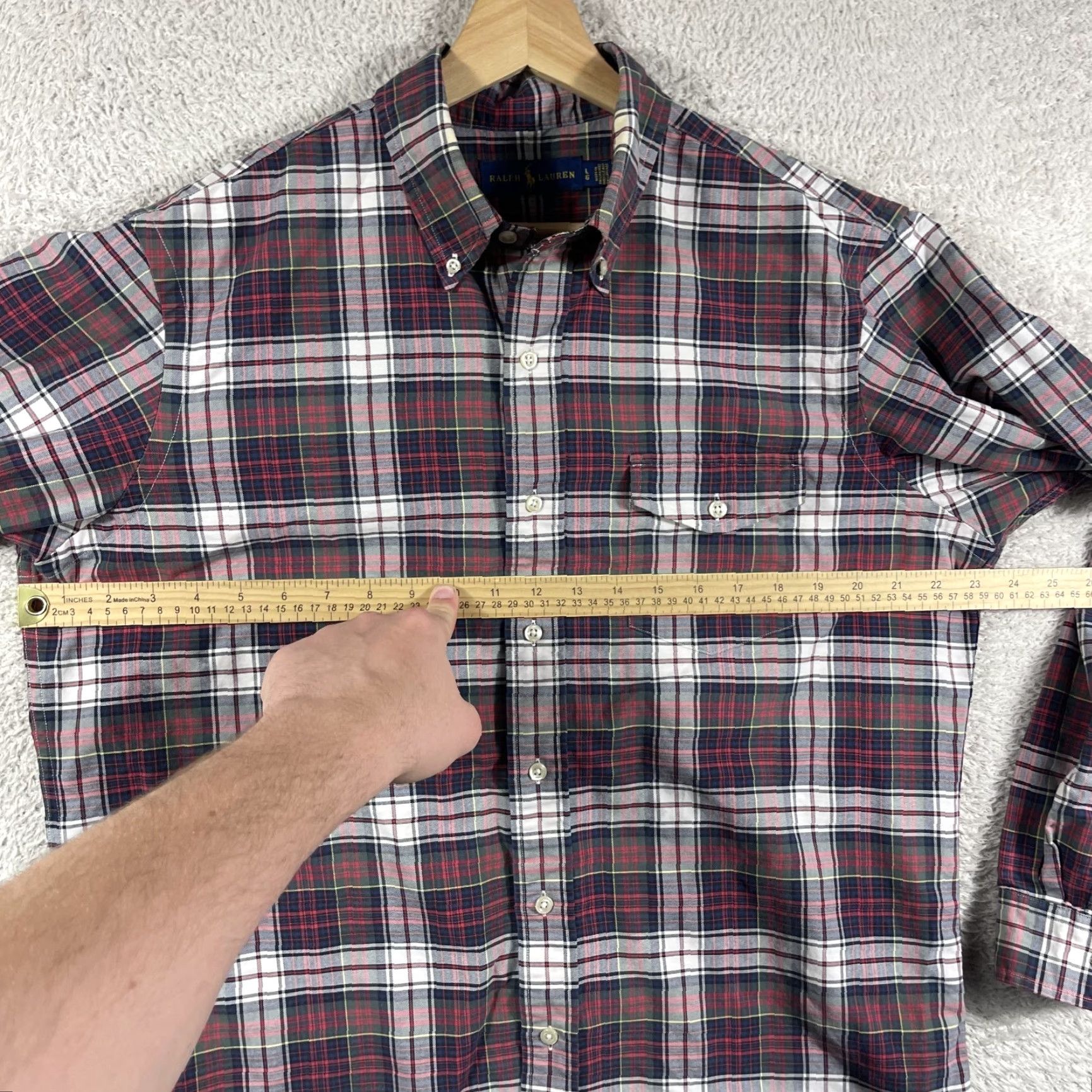 Polo Ralph Lauren Polo Ralph Lauren Shirt Mens Large Plaid Red Button-Up Long Sleeve Pocket Preppy Size US L / EU 52-54 / 3 - 6 Thumbnail