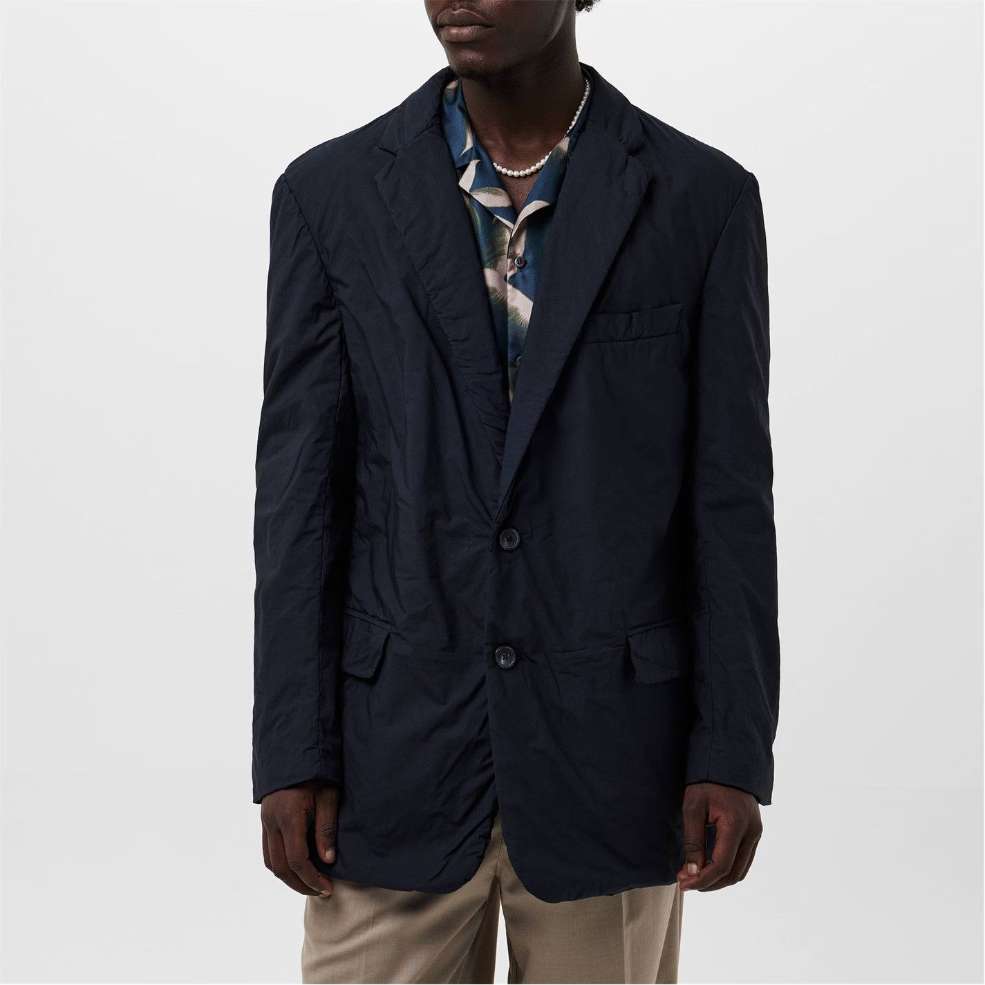 Dries Van Noten o1g2r1mq0426 Blunton Cotton Long Sleeve Blazer in Navy Size US M / EU 48-50 / 2 - 3 Thumbnail