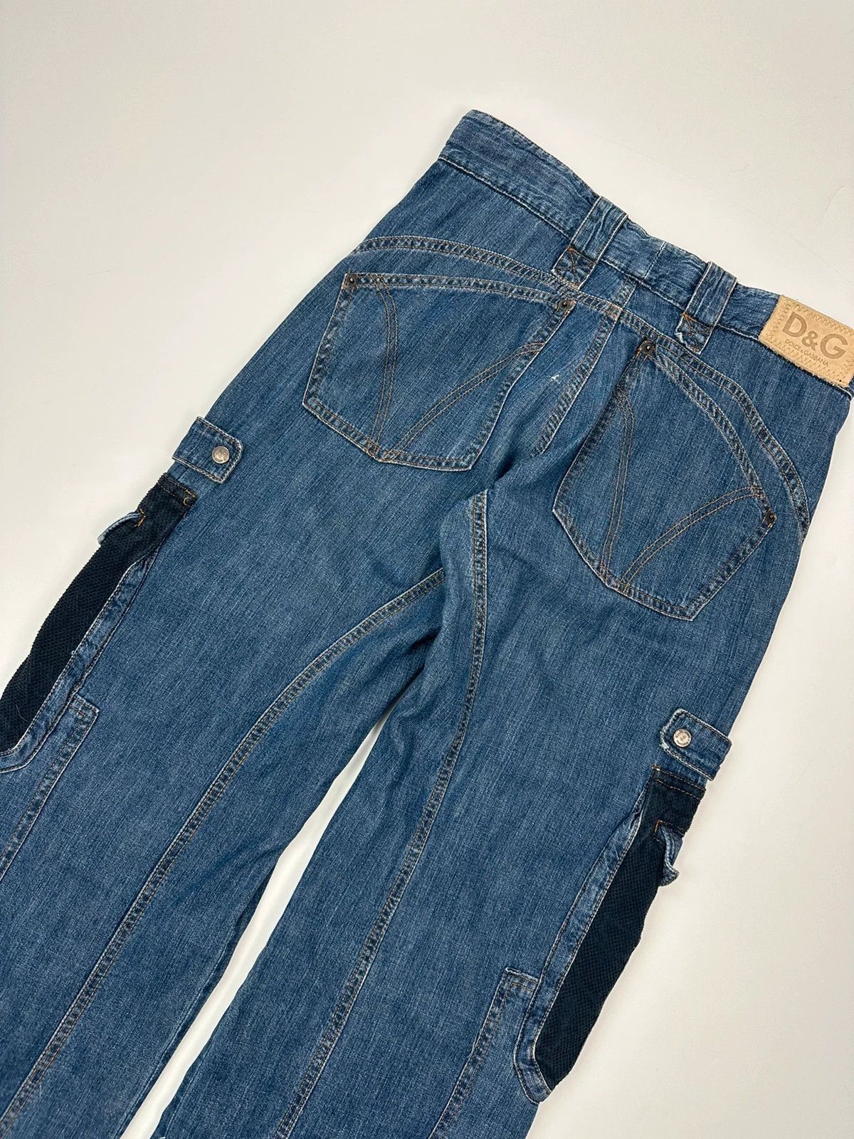 Dolce & Gabbana Dolce Gabbana SS03 Extra Long Cargo Mesh Denim Pants Size US 30 / EU 46 - 7 Thumbnail