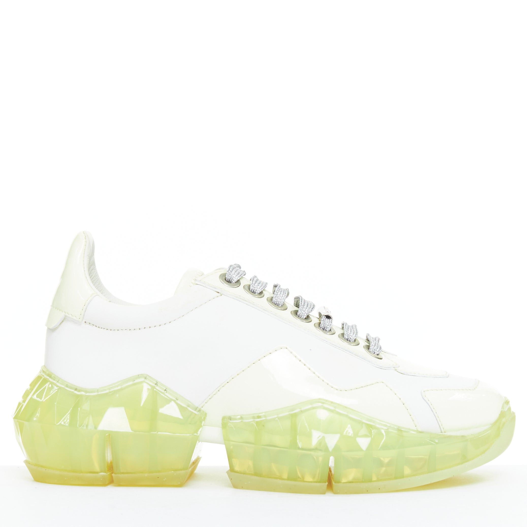 Jimmy Choo JIMMY CHOO Diamond white mint green jelly sole dad sneakers EU35.5 Size US 5.5 / IT 35.5 - 1 Thumbnail