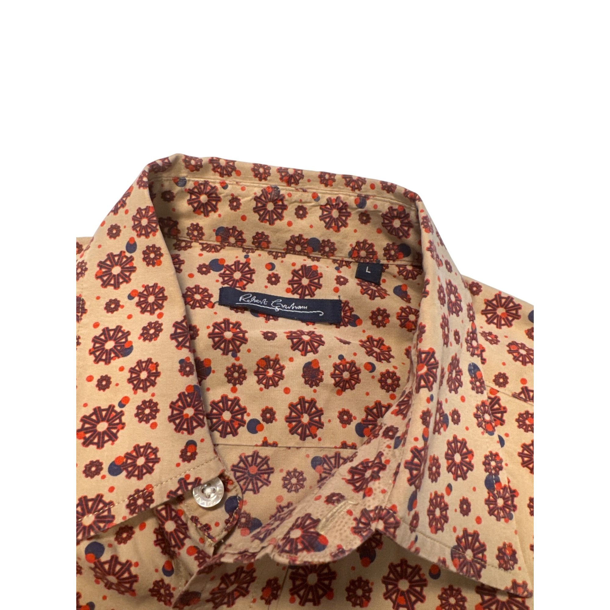 Robert Graham Robert Graham Mens Long Sleeve Shirt Rust geometric print Si Size US L / EU 52-54 / 3 - 11 Thumbnail