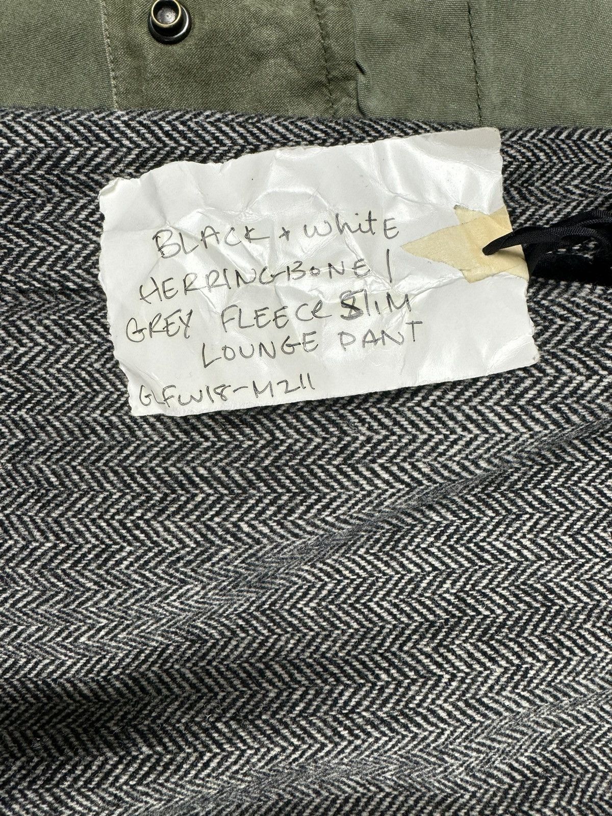 Greg Lauren Herringbone / Grey Fleece Cargo Pants Size US 34 / EU 50 - 3 Thumbnail