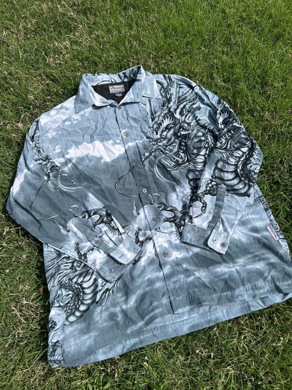 Other × Vintage Vintage Y2K Rare Skater Impact Dragon Aop Long Sleeve Size US XL / EU 56 / 4 - 1 Thumbnail