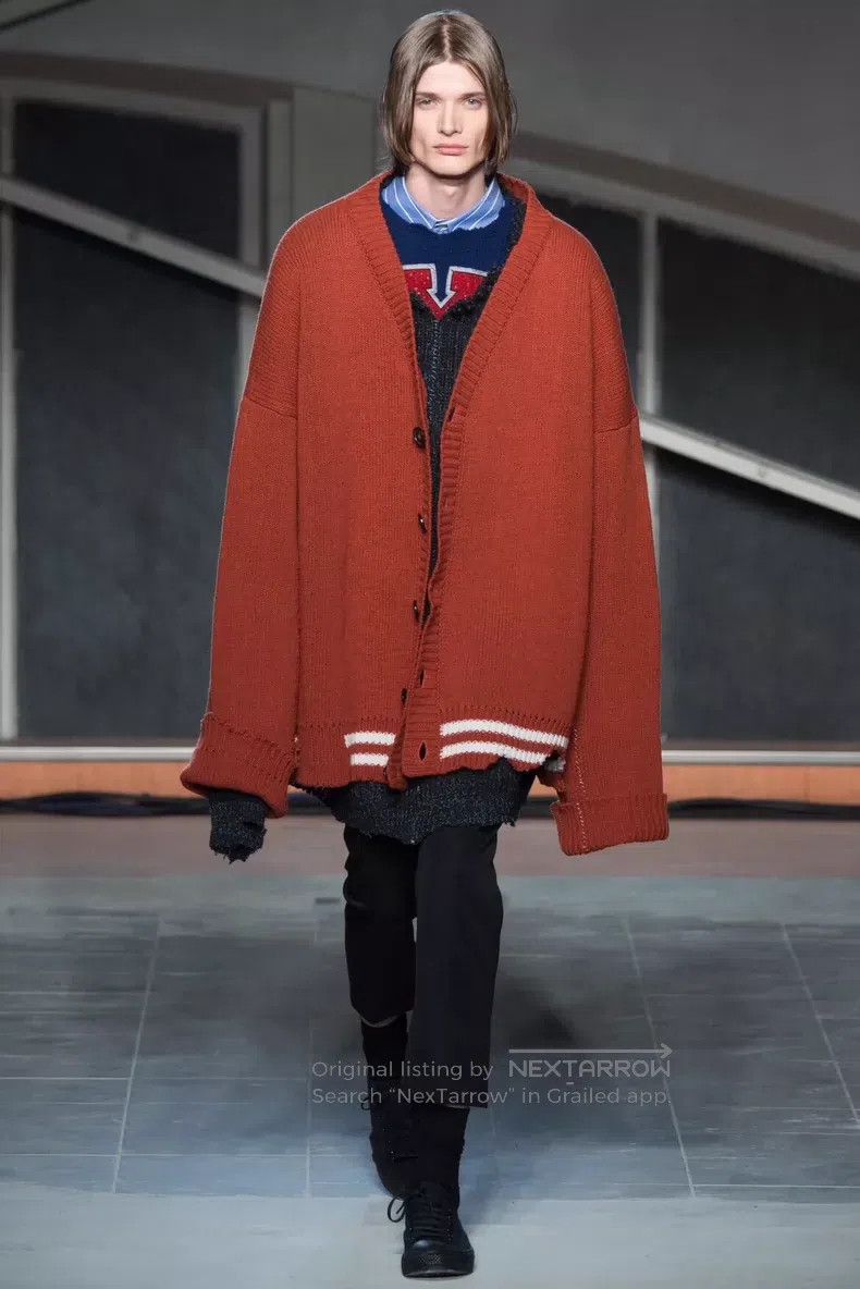 Raf Simons Raf Simons AW16 Oversized Varsity Cardigan Size US L / EU 52-54 / 3 - 7 Thumbnail
