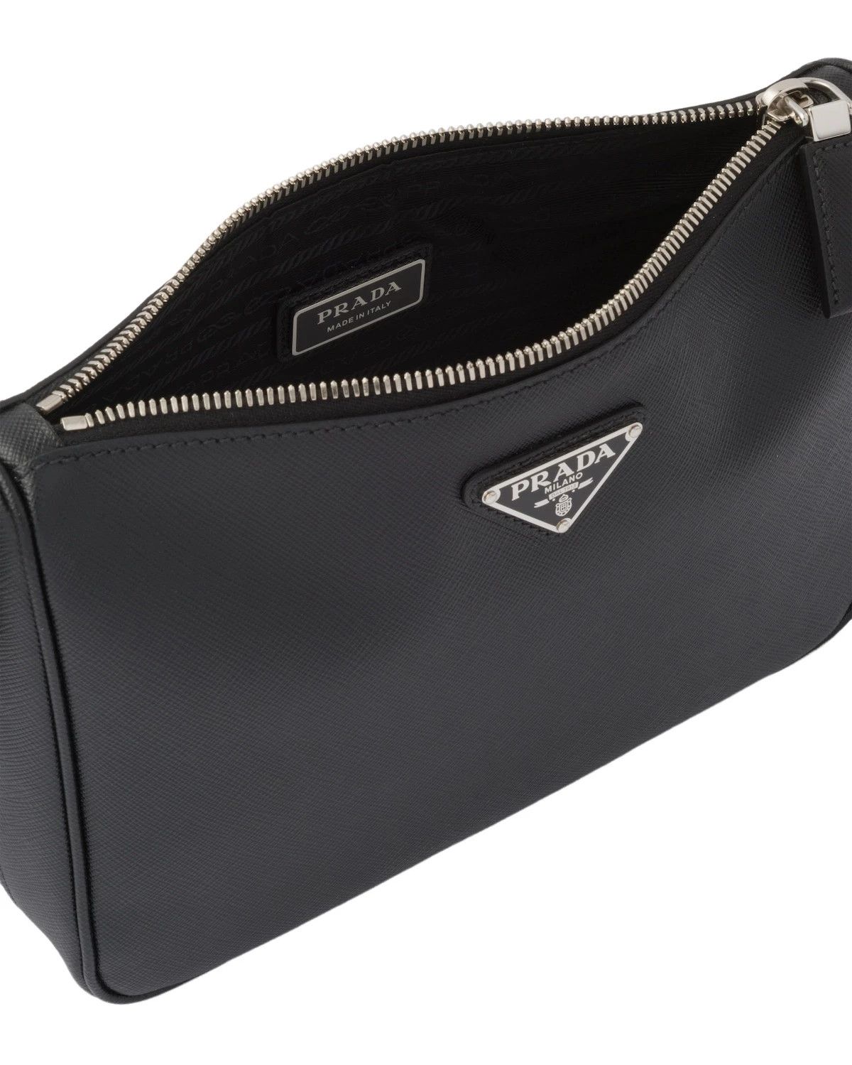 Prada PRADA Black Saffiano Leather Shoulder Bag New Authentic Size ONE SIZE - 4 Thumbnail