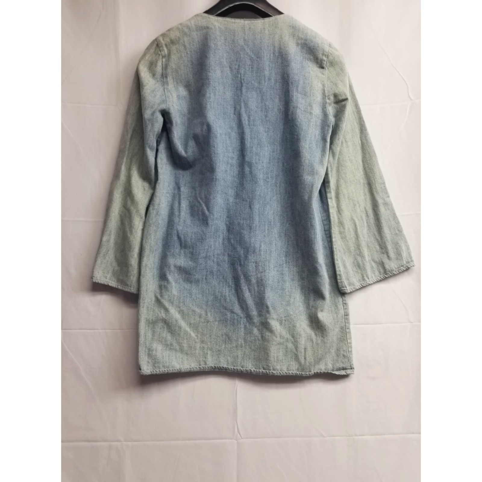 Zara Zara Tunic Blouse Women Size S Floral Floral Blue 60s Premium Denim Collection Denim Tunic Top Womens Long Sleeve Blouse Group 60s Size S / US 4 / IT 40 - 2 Thumbnail