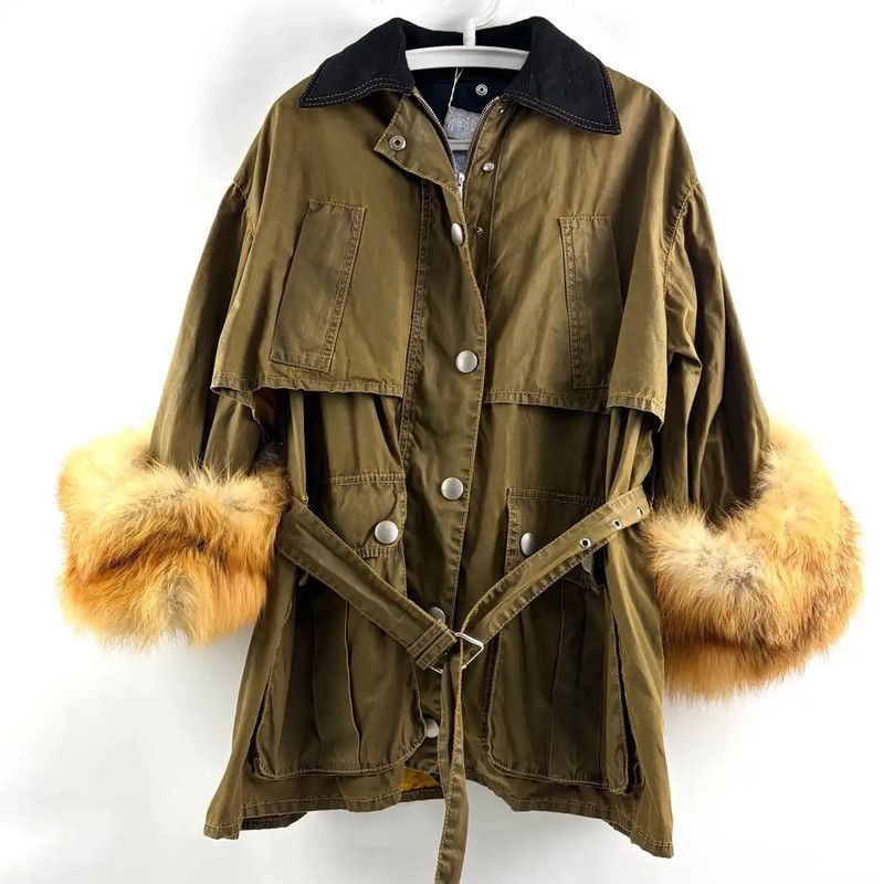 Miu Miu Miu Miu Multi-Color Women's Trench Coat 0089 Size ONE SIZE - 1 Thumbnail