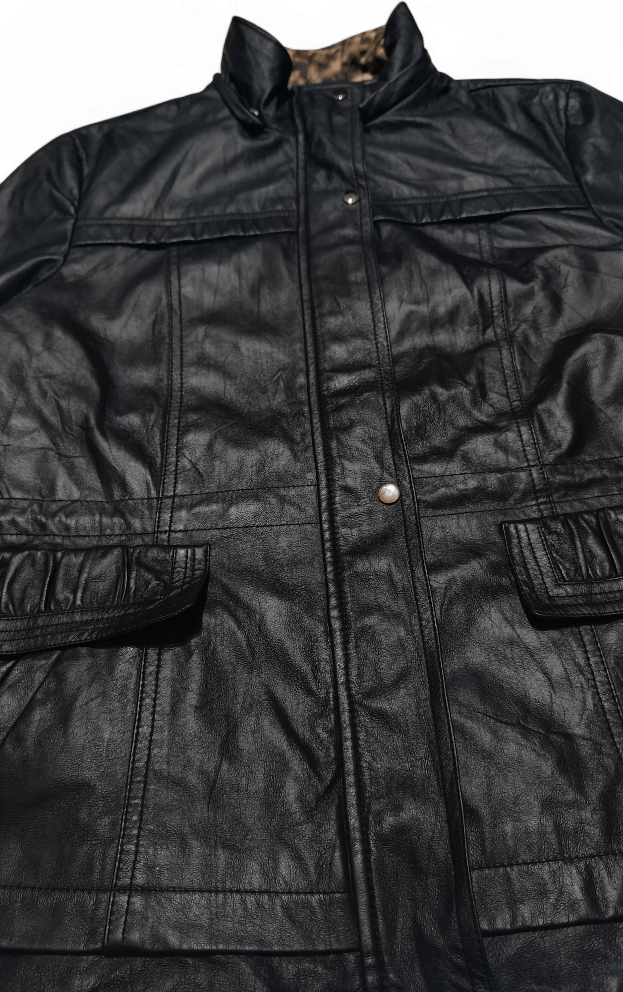 Vintage Vintage Y2K OKINE Women's Korean Style Black Leather Jacket Size L / US 10 / IT 46 - 6 Thumbnail
