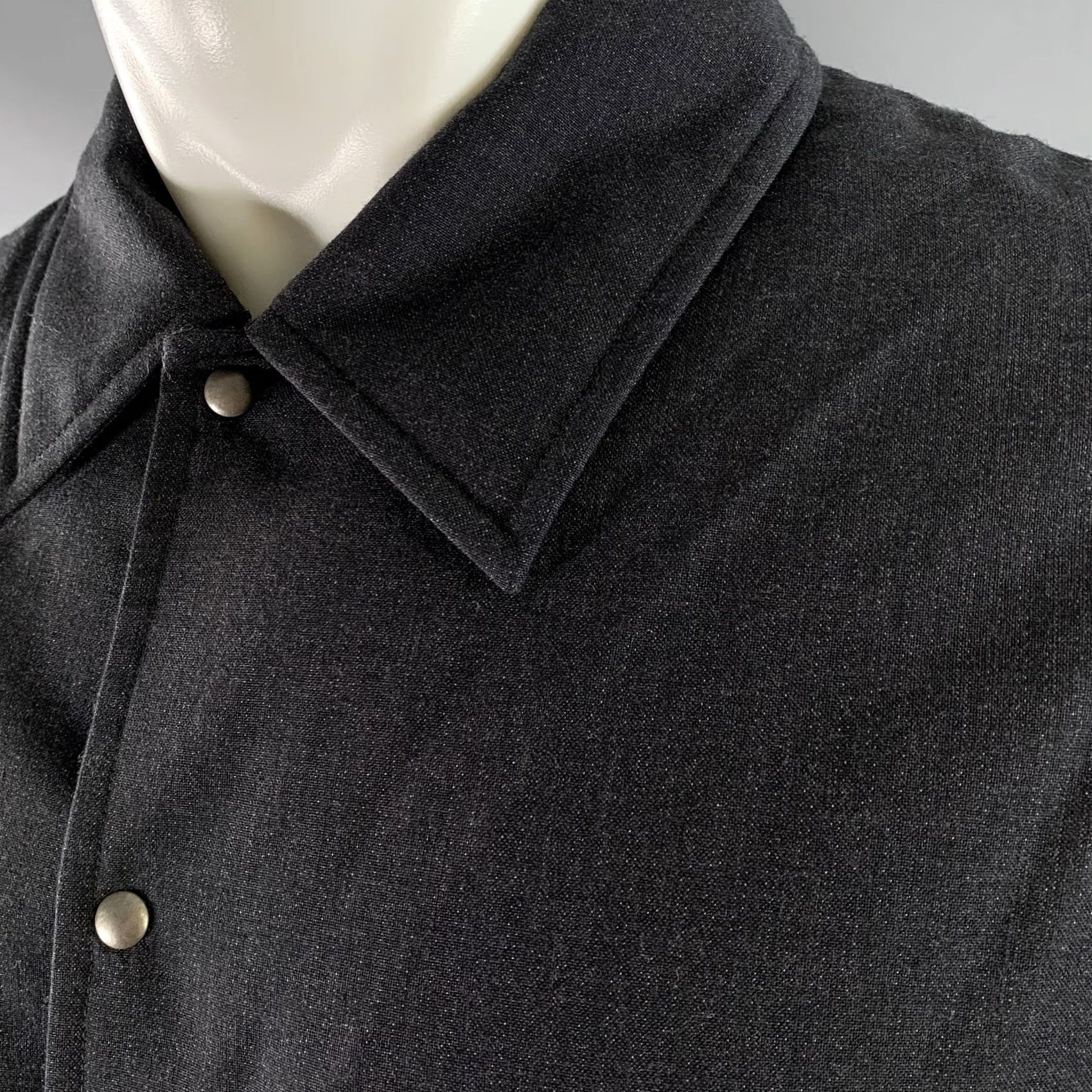 Visvim VISVIM Size M Grey Charcoal Stripe Wool Linen Silk Down Filled Jacket Mens Size US M / EU 48-50 / 2 - 2 Thumbnail