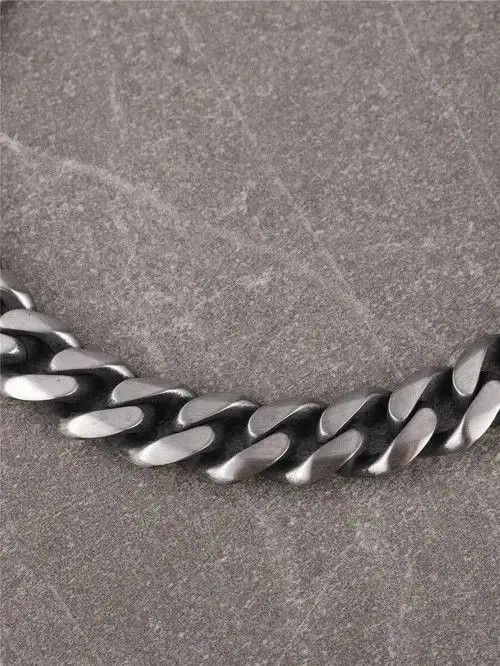 Jewelry Retro Vintage Stainless Steel Bracelet Cuban Link Minimal Size ONE SIZE - 7 Thumbnail