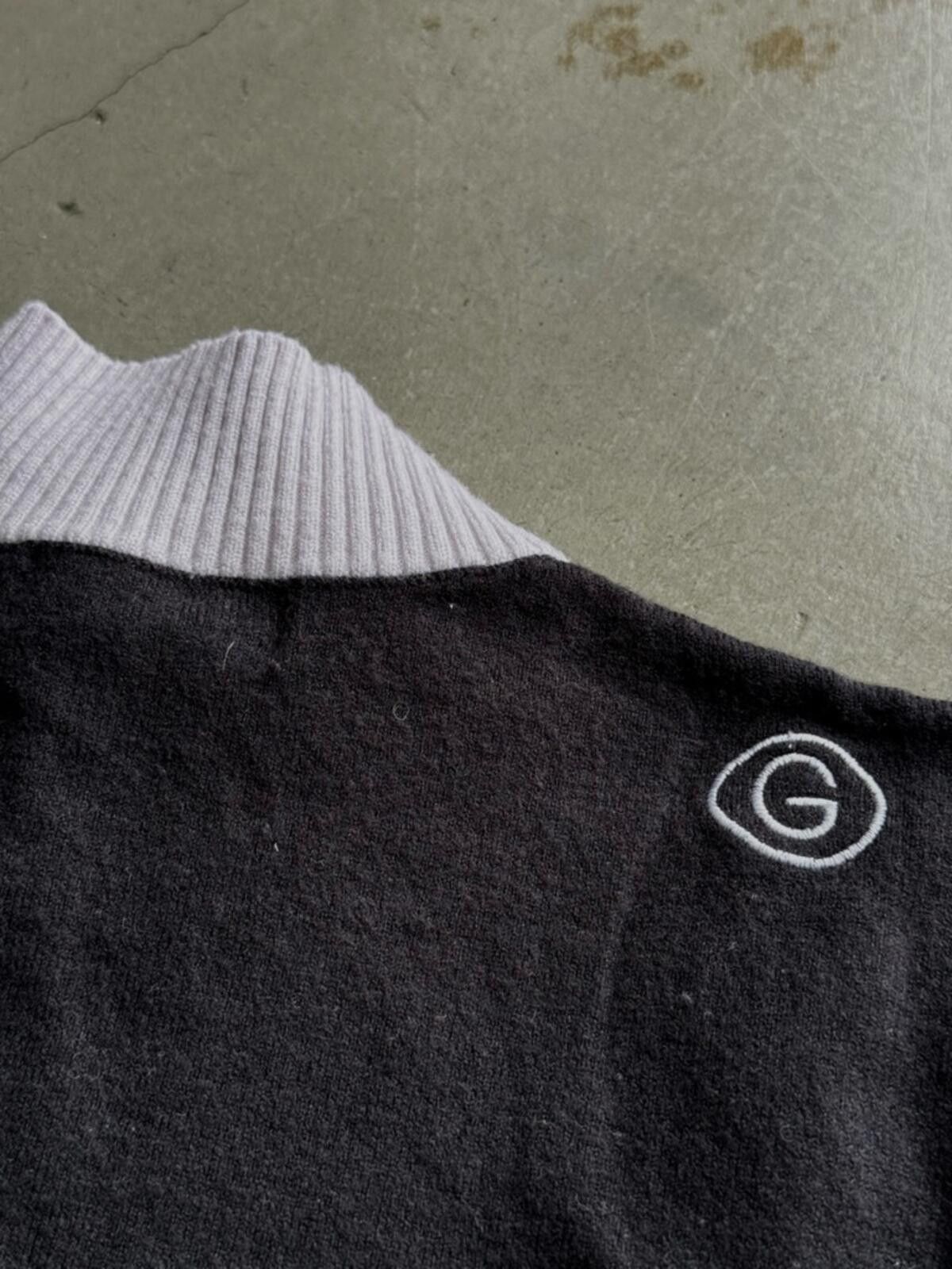 Other Green Queen / Logo Knit Golf Sweater / Black White Korea Size XL / US 12-14 / IT 48-50 - 9 Thumbnail