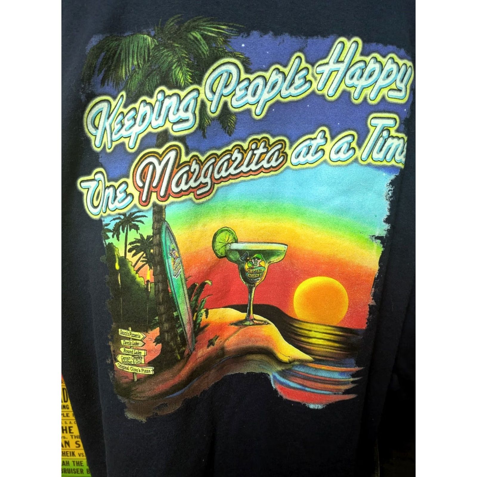 Jerzees Jerzees Captain Chucks Sandbar Grill Hoodie 2XL Blue Fleece Shirt Size US XXL / EU 58 / 5 - 4 Thumbnail