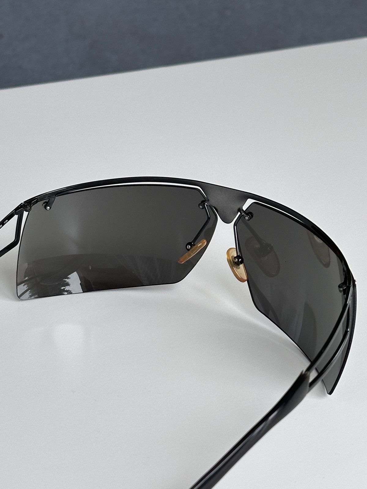 Dior DIOR Rave Party Shield Mask Oversized Black Sunglasses Y2K Size ONE SIZE - 12 Thumbnail