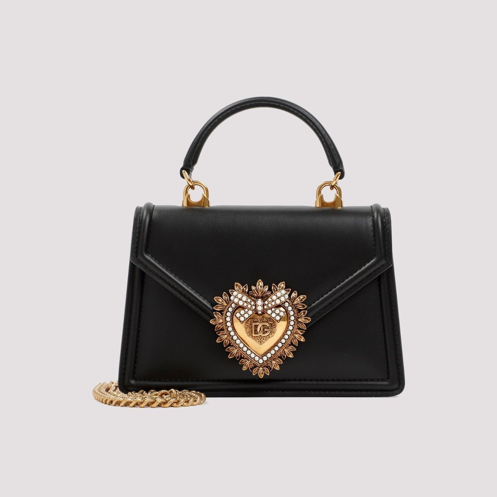 Dolce & Gabbana DOLCE&GABBANA Devotion Black Leather Bag New & Authentic Size ONE SIZE - 1 Thumbnail