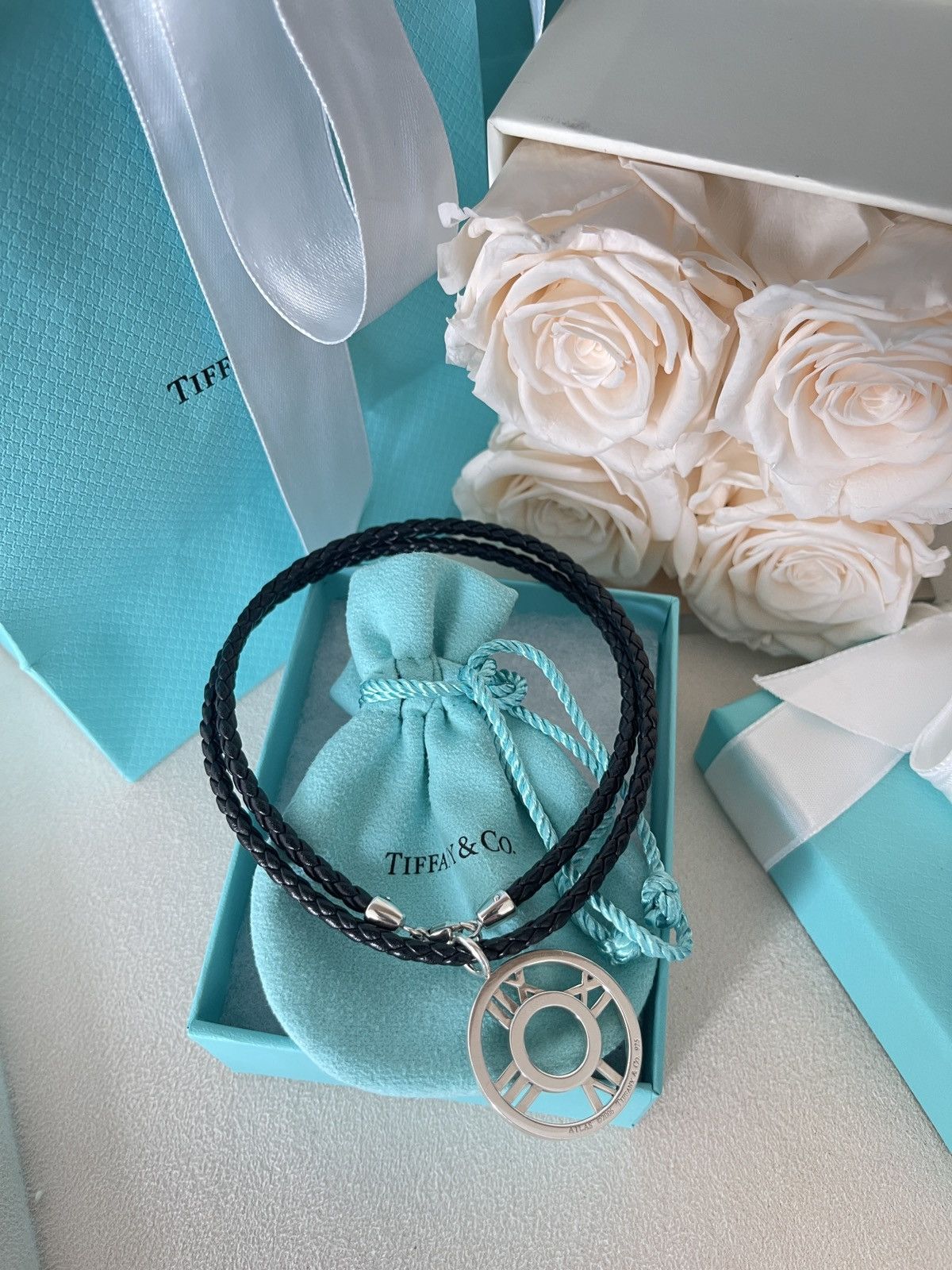 Tiffany & Co. Tiffany & Co. Atlas Circle Leather Necklace Unisex 19.5” Size ONE SIZE - 6 Thumbnail