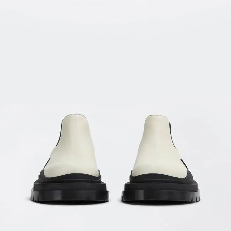 Bottega Veneta o1n1vont1225 Tire Chelsea Ankle Boots in Ivory/Black Size US 5.5 / EU 38 - 2 Thumbnail
