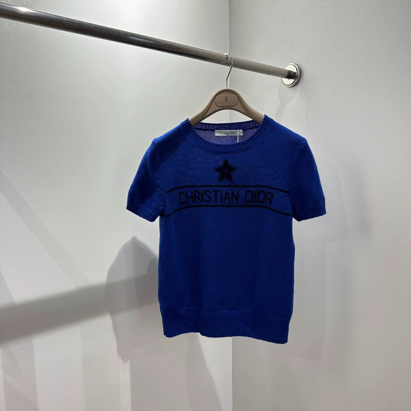 Christian Dior Monsieur Dior may239 blue star slogan cashmere short 36 Size XS / US 0-2 / IT 36-38 - 1 Thumbnail