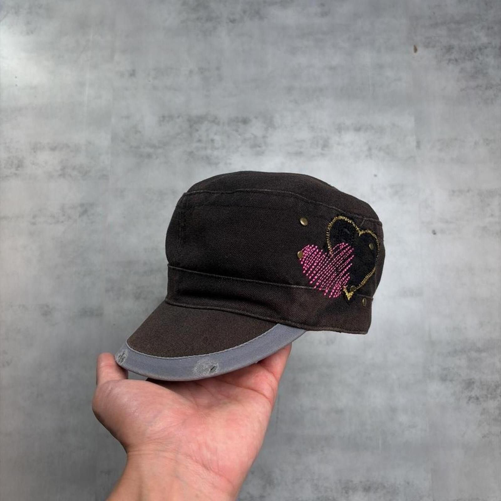 Other Y2K Black Grunge Gothic Skater Faded Army Cap Size ONE SIZE - 1 Thumbnail