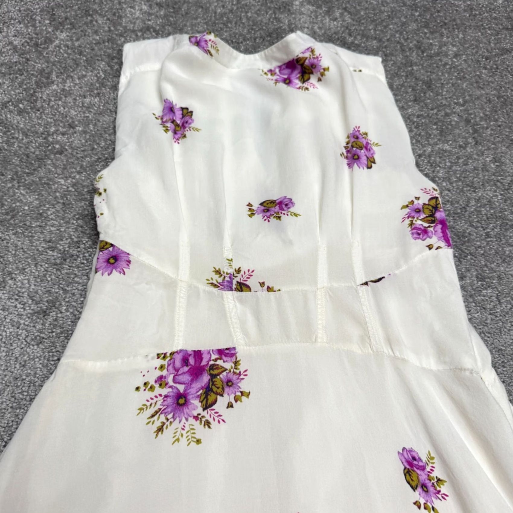 Free People Free People Sundress Women Hi-Low Ruffle Sun Dress White Purple Boho Floral Sleeveless V-Neck 4 Regular Size S / US 4 / IT 40 - 5 Thumbnail