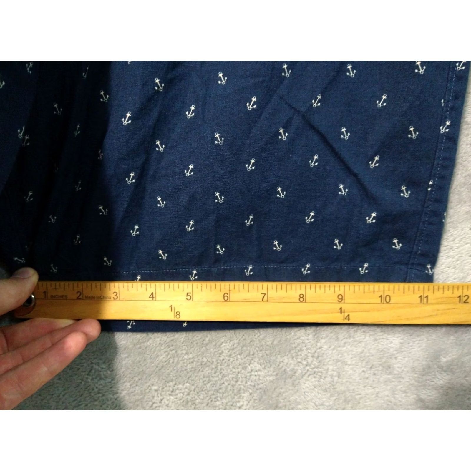J.Crew J.CREW Shorts Mens 35 Blue Gramercy Cotton Anchor Nautical Preppy Coastal Chino Casual Pocket Pockets Geometric Vintage No Size US 35 - 6 Thumbnail