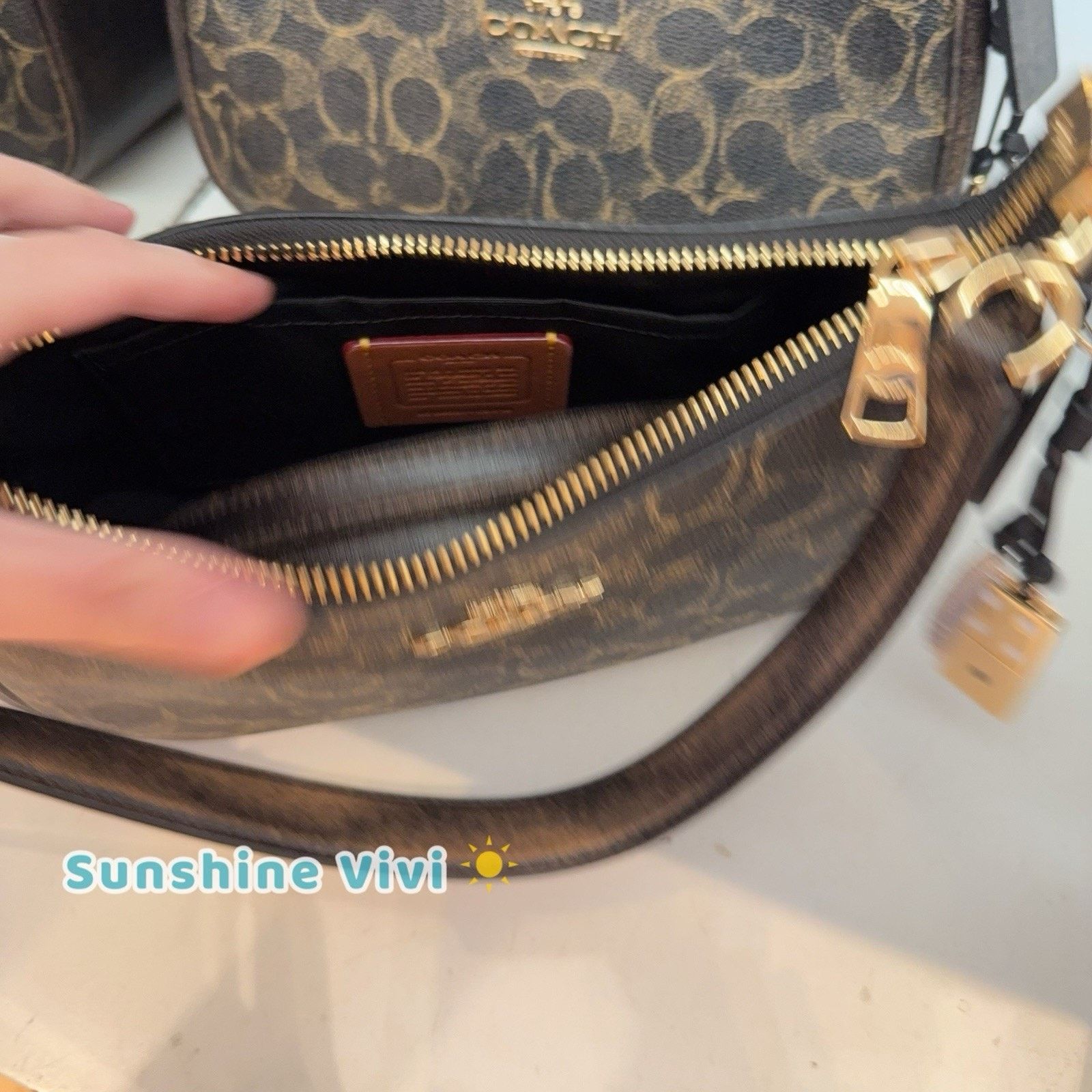 Coach NWT Coach Teri Shoulder Bag Loved Charms CDY18 Gold/Brown Size ONE SIZE - 4 Thumbnail