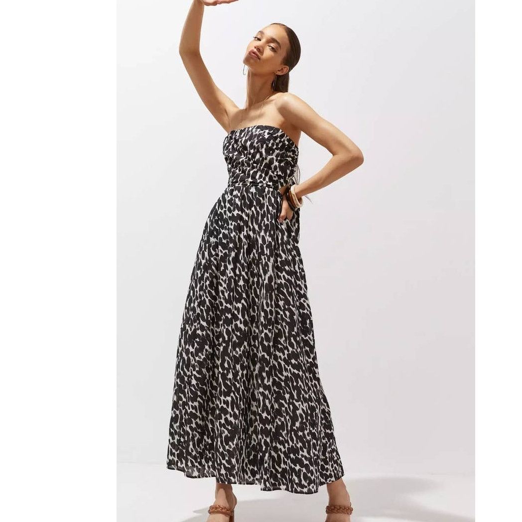Anthropologie New Anthropologie Shirred Cut-Out Maxi Dress $180 SMALL B&W Size S / US 4 / IT 40 - 4 Thumbnail
