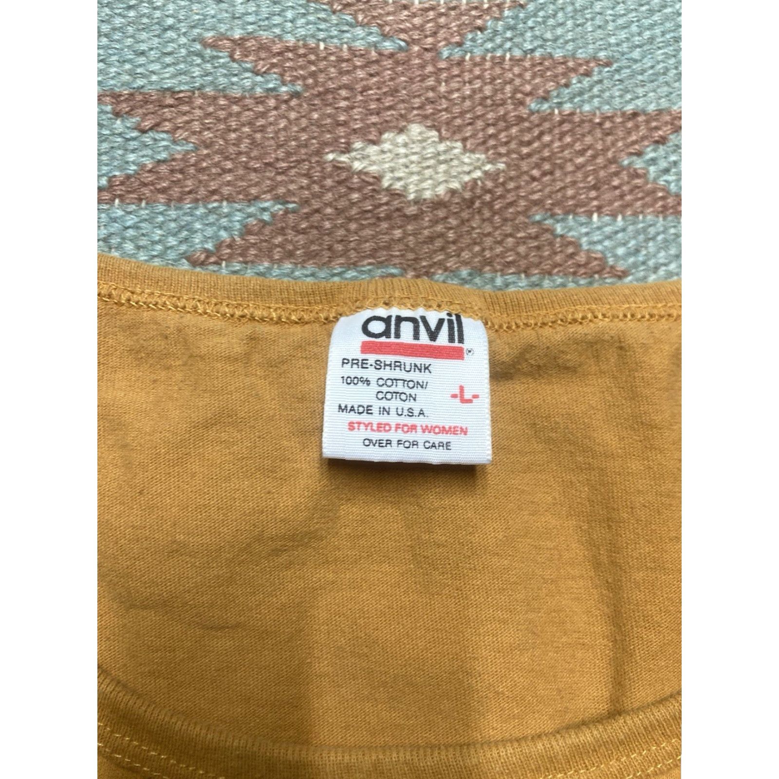Anvil VINTAGE 90s Anvil Tank Top Shirt Dance at Augusta Heritage Festival Davis Elkins Large Gold Mens T-Shirt Size US L / EU 52-54 / 3 - 4 Thumbnail