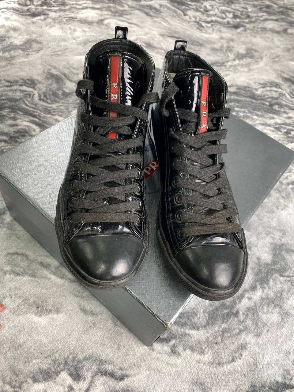 Prada Prada High Top Leather Sneaker Size US 8 / IT 38 - 2 Thumbnail