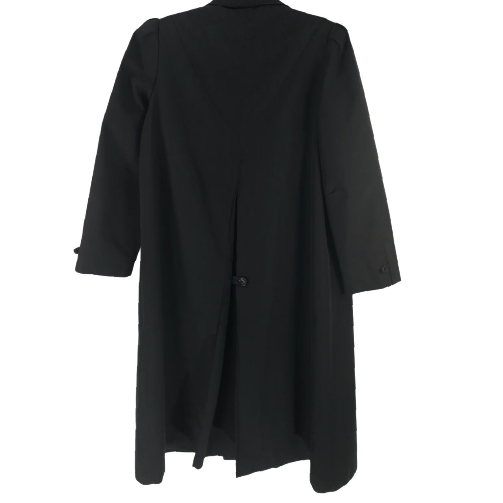 FUZZI Uzzi Women's Trench Coat Solid Black Lightweight Long Size 14 with Pockets Size XL / US 12-14 / IT 48-50 - 2 Thumbnail