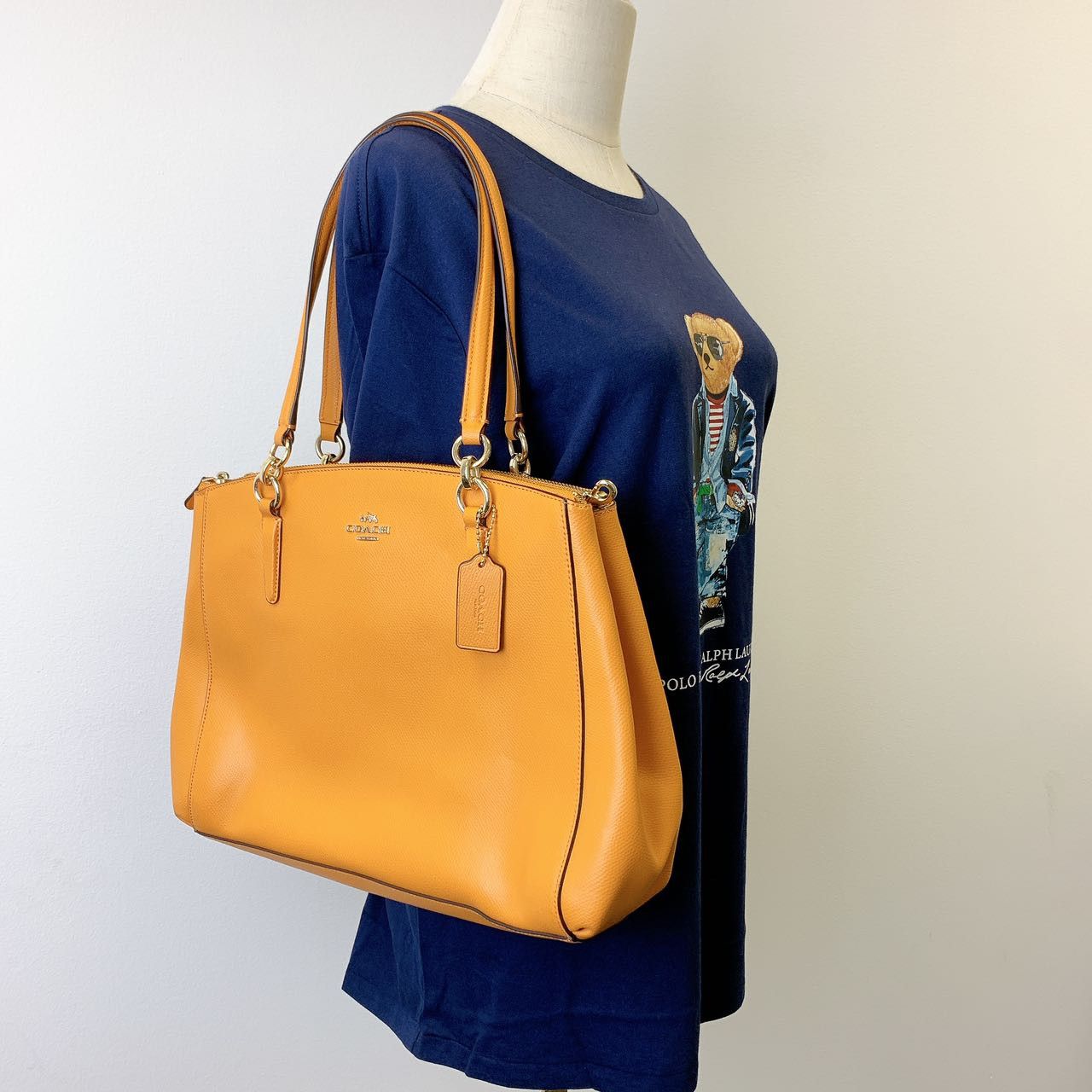 Coach COACH F36606 CHRISTIE CARRYALL IN LEATHER Orange Peel Size ONE SIZE - 1 Thumbnail
