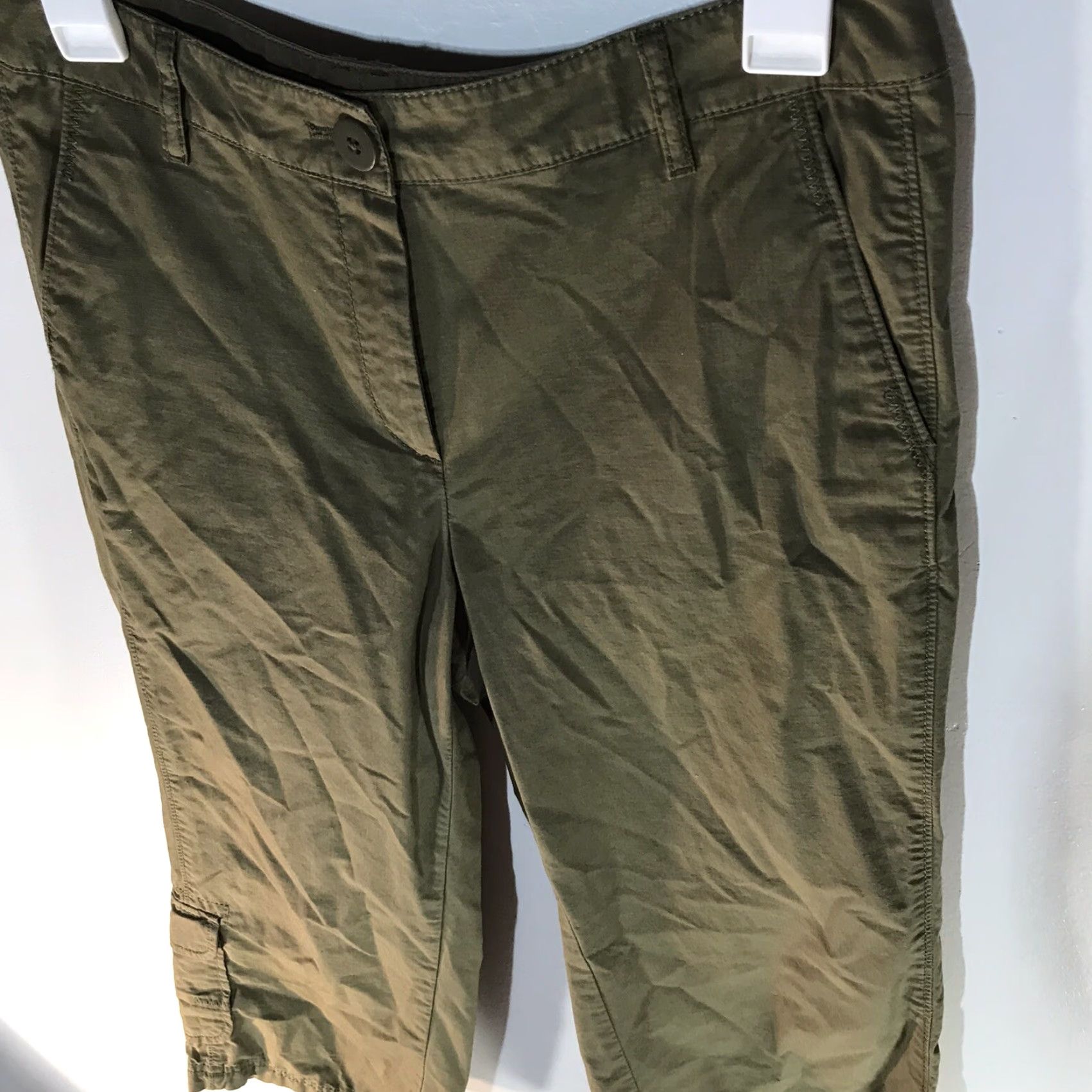 J. Jill J. Jill Green Cropped Pants Women's Size 6 100% Cotton Casual Workwear Size 28" / US 6 / IT 42 - 2 Thumbnail