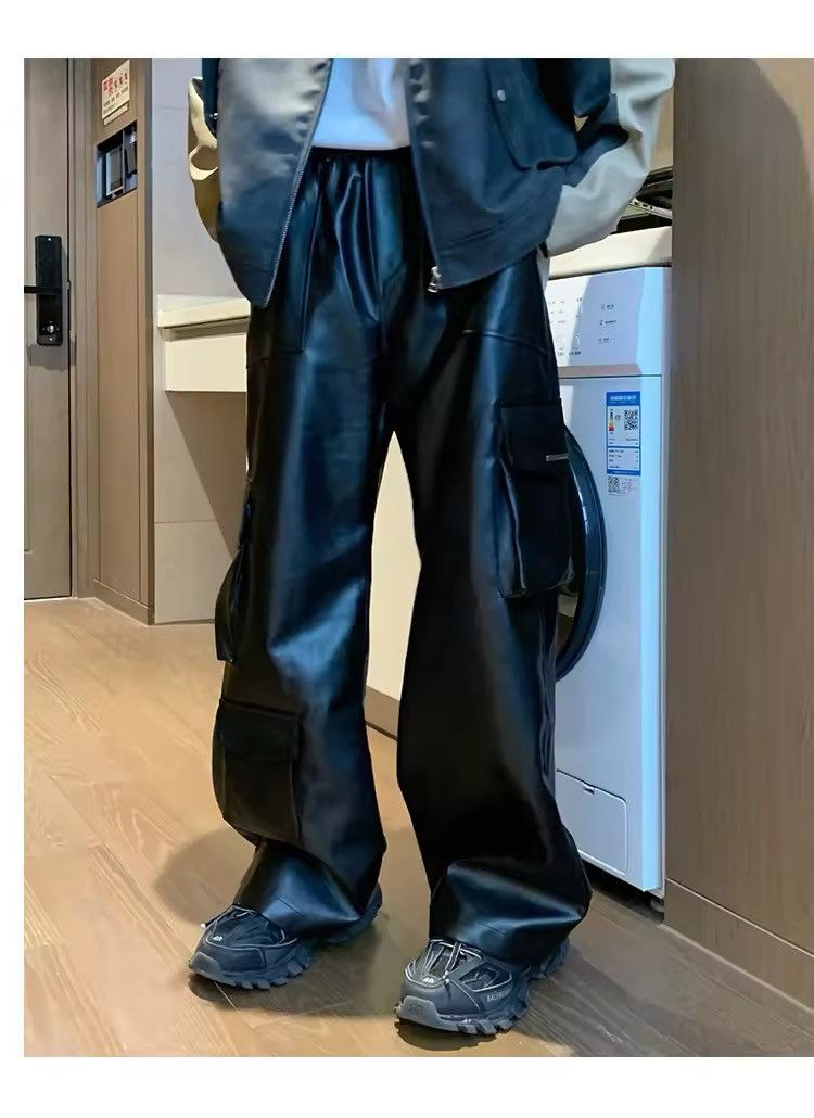 Japanese Brand × Leather Men Elastic Waist Mopping Trousers Size US 30 / EU 46 - 6 Thumbnail